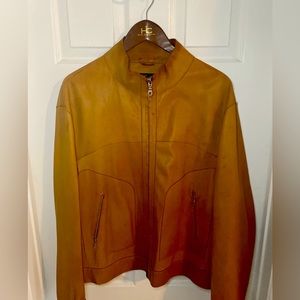 1980s Rudsak Aviator Leather Jacket with slit side Pockets